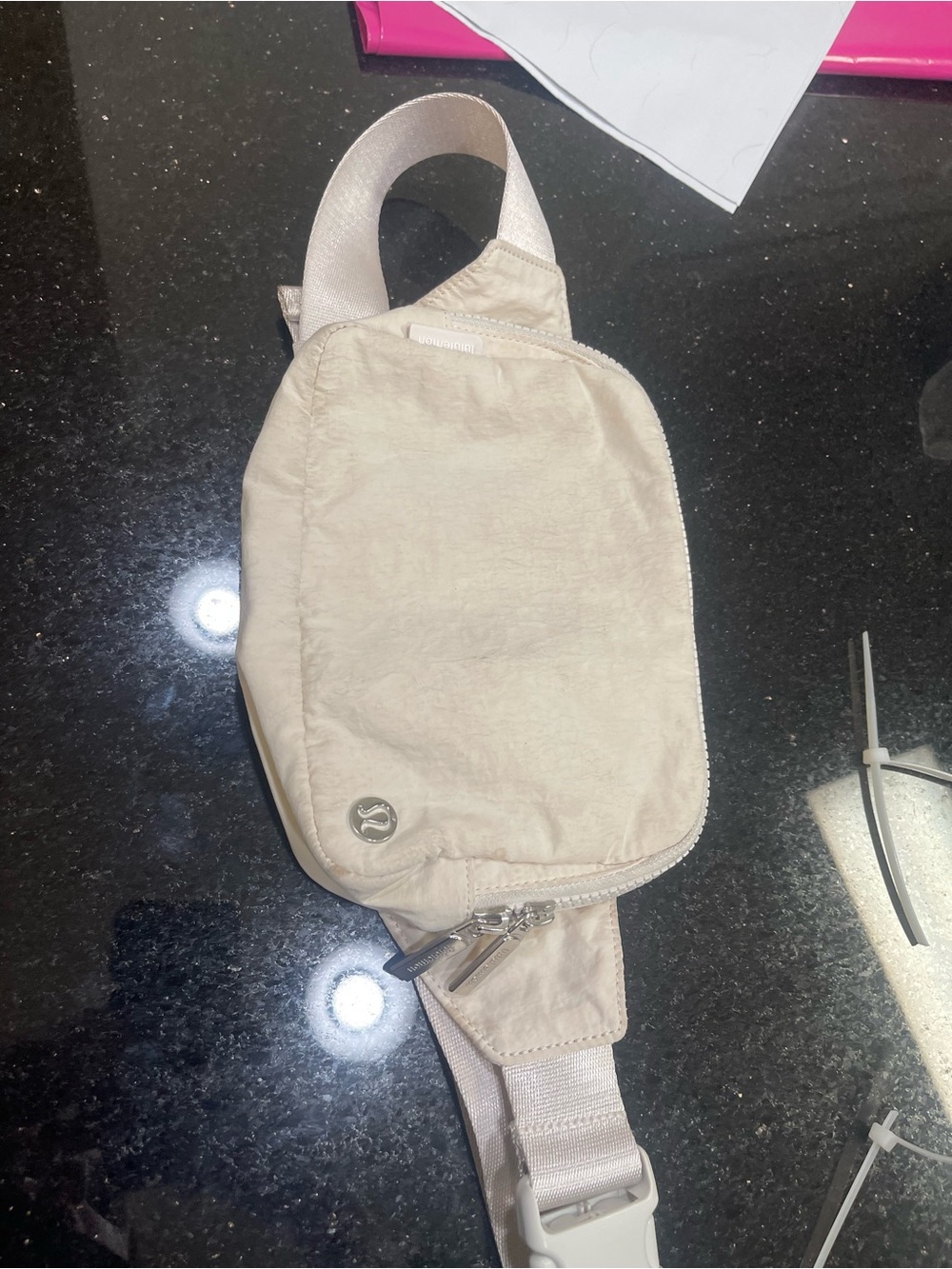 lululemon white  Belt Bag with Mesh Interior